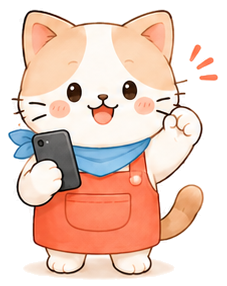 スマホを持つパスにゃん